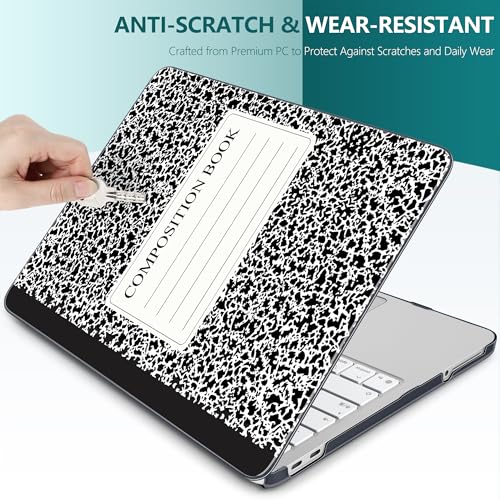 DONGKE Compatible with MacBook Neo 13 Inch Case 2026 A3404 A18 Pro chip & Touch ID, Plastic Hard Shell with Keyboard Cover, Screen Protector & Dust Plugs, Composition Book - color: Composition Book