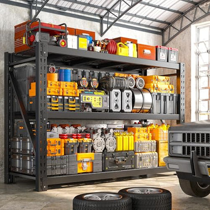 Bepatio 8250LBS Heavy Duty Garage Shelving,Storage Shelves Industrial Metal Shelving, 3-Tier Adjustable Shelves for Factory Warehouse Shop Storage Room 24" D × 60" W × 66" H, Black - size: 60"W x 24"D x 66"H, 3-Tier