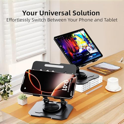 Ultra-Stable 360° Rotatable Metal Tablet Stand, Adjustable Folding Desktop Stand for iPad/iPhone/Switch, Universal Use for Office/Movie/Studying/Drawing/Gaming, Silver - color: Soccer Stand - Silver