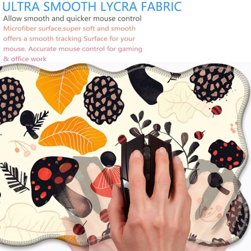 Bxgolkgd Desk Mat Set,Mouse Pad with Keyboard Wrist Rest & Mouse Wrist Rest,Wave-Shaped Design,Non-Slip Rubber Base,Ergonomic Desk Mat for Home,Office,Gaming,Abstract Mushroom - color: Abstract Mushroom
