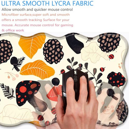 Bxgolkgd Desk Mat Set,Mouse Pad with Keyboard Wrist Rest & Mouse Wrist Rest,Wave-Shaped Design,Non-Slip Rubber Base,Ergonomic Desk Mat for Home,Office,Gaming,Abstract Mushroom - color: Abstract Mushroom