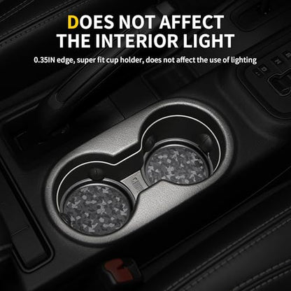Cup Holder Inserts Coaster Compatible with 2012-2017 Jeep Wrangler JK 2/4 Door Accessories, Center Console Cupholder Pad, Non-Slip Drink Liner, Original Design, TPE, 2-Pcs Front Only - size: 2 Pack for JK Front