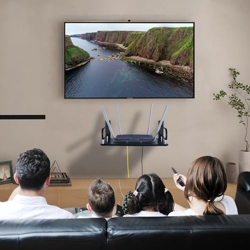 HNVNER Floating AV Shelves,Projector Wall Mount DVD Shelf,Floating Entertainment Center Bracke Under TV for Cable Boxes/Games Console/DVR/TV Accessories (Single Layer) - size: Single Layer