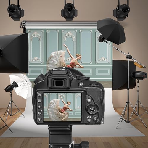 5x3ft Classic Sage Green Wall Backdrop Floor Royal Palace Wall Background for Photography Wedding Birthday Baby Shower Decoration Photographer Girl Bride Woman Portrait Studio Props - color: sage green, size: 5x3ft