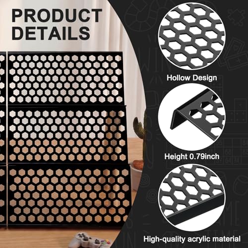 Yalikop 24 Pcs Trading Card Risers for Display Case Acrylic Modular Display Risers for Cardshow Vendor Sport Card Board Game (Honeycomb) - style: Honeycomb