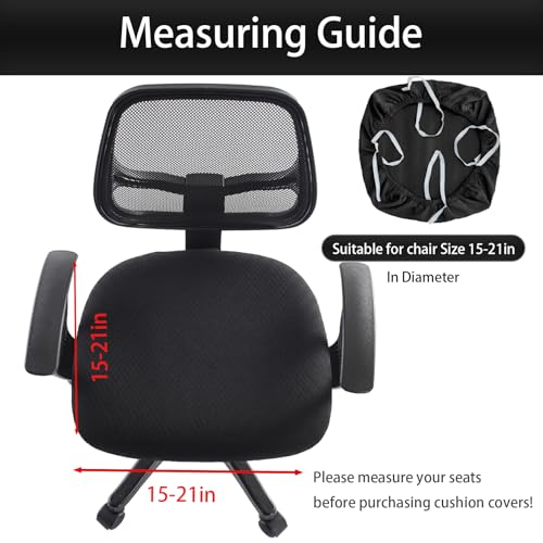 Stretch Jacquard Office Chair Cover, Removable Washable Desk Chair Cover, Anti-dust Seat Cushion Protectors - Black Diamond - color: Black Diamond, size: Chair Seat Cover