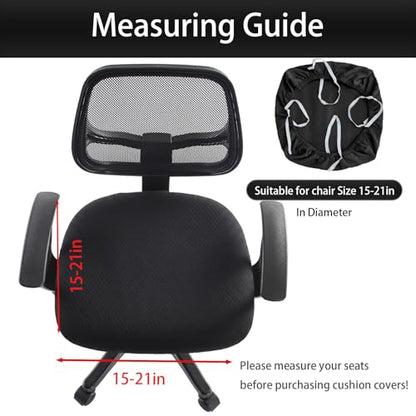 Stretch Jacquard Office Chair Cover, Removable Washable Desk Chair Cover, Anti-dust Seat Cushion Protectors - Black Diamond - color: Black Diamond, size: Chair Seat Cover
