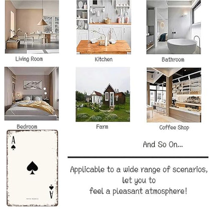 Funny Metal Signs Ace Posters Spades Wall Art Playing Card Tin Sign For Home Room Office Decor 8x12inch