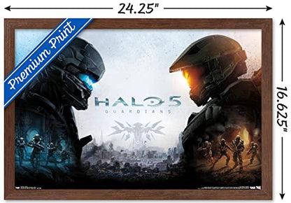 Trends International Halo 5 - Key Art Wall Poster, 22.4L x 14.7W, Mahogany Framed Version - color: Mahogany Framed Version, size: 22.4"L x 14.7"W