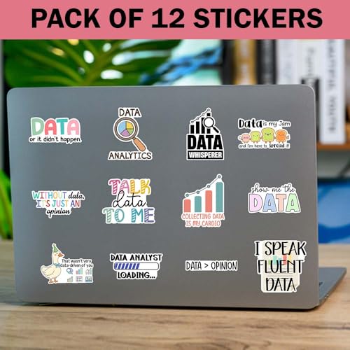 SODAVA (12Pcs-3in) Funny Data Analyst Stickers Pack – Analytics Humor Data Science Quotes Laptop Water Bottle Notebook Decals - color: Data Analyst