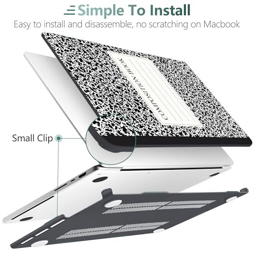 DONGKE Compatible with MacBook Pro 16 Inch Case (2026-2021 Release, M5 M4 M3 M2 M1 Pro/Max Chip), Plastic Hard Shell Cover with Keyboard Cover & Screen Protector for MacBook Pro 16", Composition Book - color: Composition Book