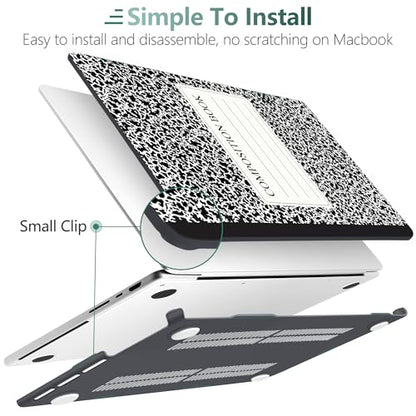 DONGKE Compatible with MacBook Pro 16 Inch Case (2026-2021 Release, M5 M4 M3 M2 M1 Pro/Max Chip), Plastic Hard Shell Cover with Keyboard Cover & Screen Protector for MacBook Pro 16", Composition Book - color: Composition Book