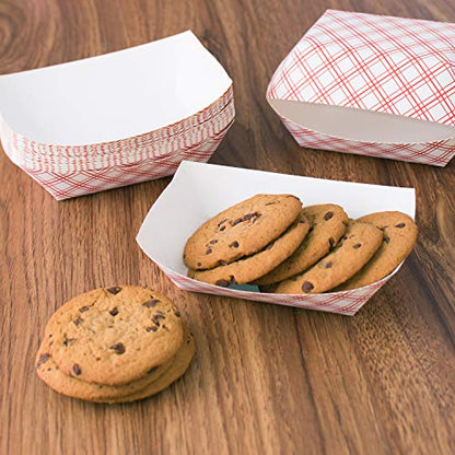 Super Z Outlet Disposable Paper Food Tray for Carnivals, Fairs, Festivals, and Picnics. Holds Nachos, Fries, Hot Corn Dogs, and More! - 2.5-Pound, 50-Pack