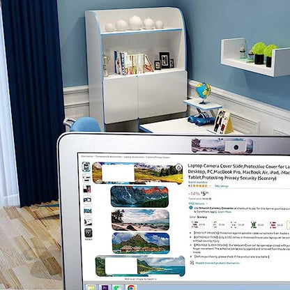 Laptop Camera Cover Slide,Protective Cover for Laptop, Desktop, PC,MacBook Pro, MacBook Air, iPad, iMac, Tablet,Protecting Privacy Security (Scenery)