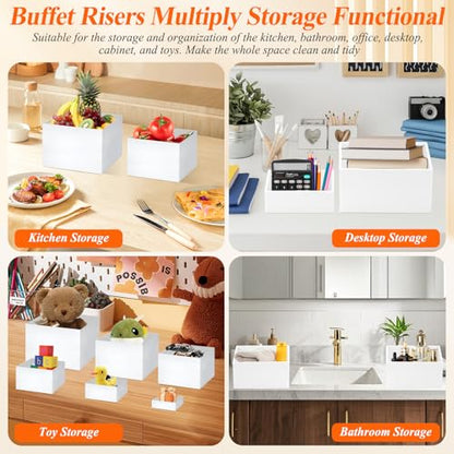 11 Pcs Buffet Risers and Stands with Mini Table Sign and Makers, Food Risers for Buffet Table Display Stand for Party Catering Dessert Jewelry Collectible (10" 9" 8" 7.5" 6.8" 6" 5" 5" 4" 4" 3") - color: 10"9" 8" 7.5" 6.8" 6" 5" 5" 4" 4" 3"