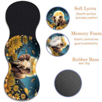 Large Gaming Mouse Pad + Wrist Rest+ Coaster Combo, 31.5 "x 11.8" Durable Non-Slip Extension Table Mat, Suitable for Office and Home, Flower Field Baby Elephant - color: Flower Field Baby Elephant