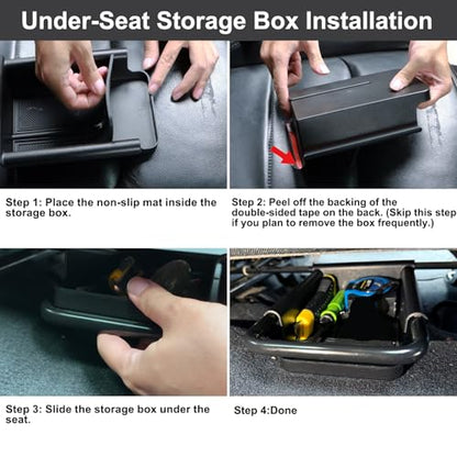 DIAMOOKY Front Under Seat Storage Box Compatible with Jeep Wrangler JL JLU 2018-2026 & Gladiator JT 2020 2021 2022 2023 2024 2025 2026 Accessories Hidden Organizer (Not for Power Seat) - size: 2018-2026 (1PCS)