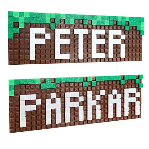 Gaming Room Decor, Name Sign, DIY My Wall Art Sign, Bedroom World Decorations Door Signs Craft, 10x3 Inches for Kids Boys Fans Birthday Stuff Gifts, 200 Pcs Blocks