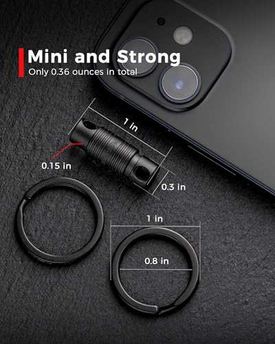 FEGVE Titanium Quick Release Swivel Keychain, Pull Apart Detachable Keychain Heavy Duty Car Key Holder with Key Rings - color: Black 2 Pack