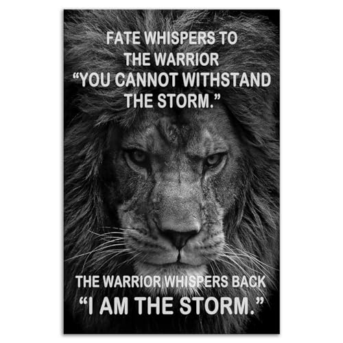 Inspirational Canvas Wall Art Inspiration Painting Pictures Motivational Quotes I Am The Storm Posters Prints Artwork Modern Living Room Home Office Decor Framed Ready to Hang[12" W X 18" H] - color: A-ONE-16, size: 12"L x 18"W
