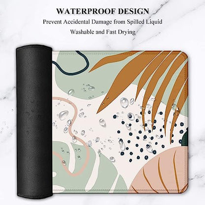 LATEEFAH Desk Mat, Mouse Pad with Wrist Rest, 4-in-1 Large Mouse Pads for Desk, Ergonomic Mouse Pad and Keyboard Wrist Rest Gaming Keyboard Mat for Office, Home - color: 4Pcs-Tropical Leaves