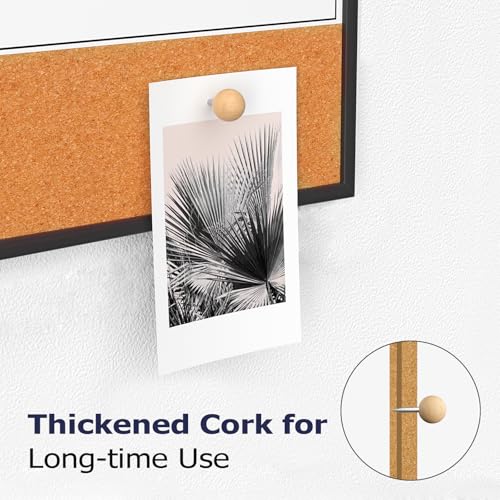 Dry Erase Calendar Cork Board Combo, 18 x 24 Inches Monthly Calendar Whiteboard for Wall, Magnetic White Board with Aluminium Alloy Frame, Hanging Dry Erase Board for Planner Office Kitchen Home Memo - size: 24"W x 18"H, style: Aluminium Alloy Frame