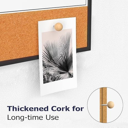 Dry Erase Calendar Cork Board Combo, 18 x 24 Inches Monthly Calendar Whiteboard for Wall, Magnetic White Board with Aluminium Alloy Frame, Hanging Dry Erase Board for Planner Office Kitchen Home Memo - size: 24"W x 18"H, style: Aluminium Alloy Frame