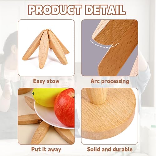 Wooden Cup Coaster Set，Tree Shape Trivet Set,Tree Coasters- 4 Wooden Trivets + 1 Stand stored for hot Dish/Pot/Bowl/teapot/hot Pot Set - color: Brown