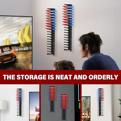 6 Pack Video Game Storage Wall Mount Game Case Holder, Heavy Duty Metal Wall-Mounted Media Storage Shelves for PS, Xbox, DVD, Switch Game Organizer, Holds up to 108 Disc Boxes