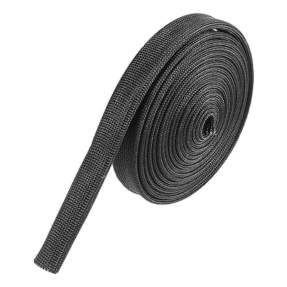 X AUTOHAUX Fiberglass Heat Wire Shield Sleeve Heat High Temp Shield Adjustable Heat Shield 10ft 12mm 1/2" Black for Car Wire Loom Protection - size: 1/2"