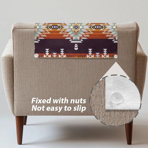 Aztec Sofa Headrest Covers Recliner Headrest Protector Cover Wrinkle Resistant Recliner Sofa Head Rest Covers Protector for Couch 2 Pcs - color: Aztec Print