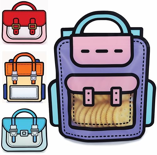 20 Pack Goodie Bags for Kids Birthday Party Supplies - Bulk Gift Bag for Favors, Food, and Candy with Resealable Ziplock Seal (Purple/Large) - color: Purple/Large