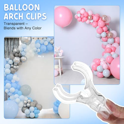 10 Pack Balloon Arch Clips – 3.5'' Clear Plastic Clips for Balloon Arch Backdrop, Heavy Duty Balloon Clamps for Arch, Spring Clamps for Birthday Party Decorations, Wedding, Crafts