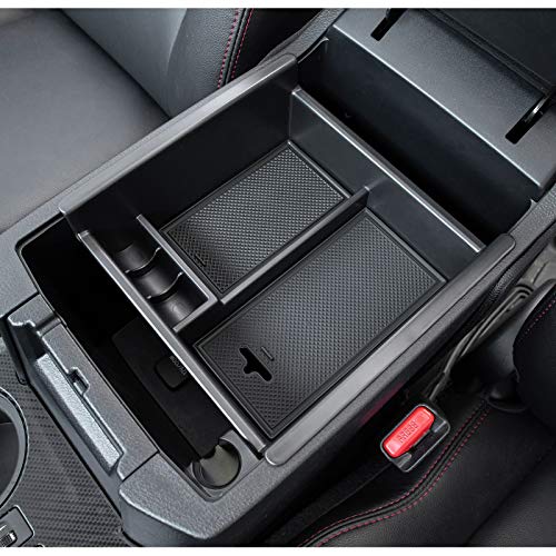 JDMCAR Center Console Organizer Compatible with Toyota 4Runner Accessories 2010-2024 and Kia Telluride (2020-2024), Insert ABS Black Materials Tray, Armrest Box Secondary Storage - color: black