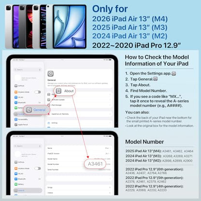 MAGEASY CoverBuddy Lite for M3/M2 iPad Air 13" (2024-2025-2025) - iPad Air Case Compatible with Magic Keyboard - White (1.2) - color: White, size: M2/M3 iPad Air 13"