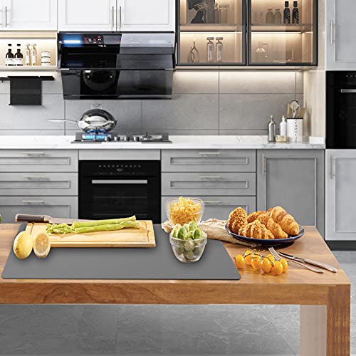 Ewen 25.6"x17.7"x0.08" Large Heat Resistant Silicone Mat for Kitchen Counter, 2mm Thick Countertop Protector Mat, Non-Stick Glass Top Stove Cover Pad for Appliances Coffee Maker Table Workbench Gray - color: Gray, size: 25.6"L x 17.5"W