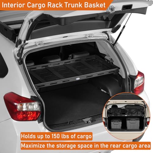 Hooke Road Crosstrek Rear Trunk Cargo Rack Basket Tray for 2013-2017 Subaru XV Crosstrek, Lightweight Steel Interior Storage Luggage Carrier