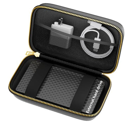 Electronics Travel Organizer, Hard Case Explosion-Proof Cables Carry Box | Fireproof Zipper, Compatible with Hard Drive, Fireproof Portable Safe Storage for Power Bank, Phone, Charger, Cord , Black