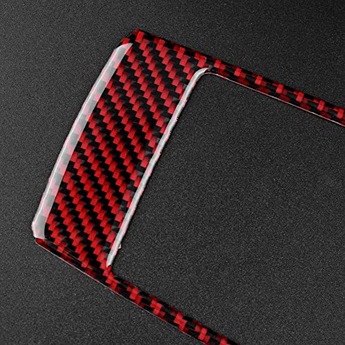 AIRSPEED Carbon Fiber Car Gear Shift Knob Panel Cover Center Console Sticker Interior Trim for Subaru Impreza 2017-2023 Crosstrek 2018-2023 Accessories (Black with Red) - color: Center Panel Cover-Black with Red