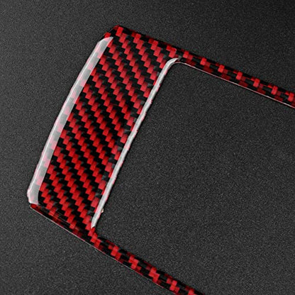 AIRSPEED Carbon Fiber Car Gear Shift Knob Panel Cover Center Console Sticker Interior Trim for Subaru Impreza 2017-2023 Crosstrek 2018-2023 Accessories (Black with Red) - color: Center Panel Cover-Black with Red