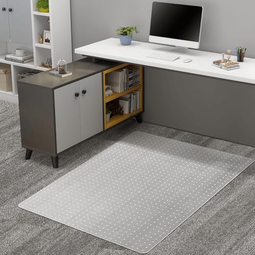 Azadx Office Chair Mat for Carpet Desk Chair Mat for Carpeted Floors Large Floor Mat for Office Chair on Low, Standard and No Pile Carpeted Floors Durable Carpet Protector Mat (45x 53'' Rectangle) - size: 45" x 53'' For Carpet