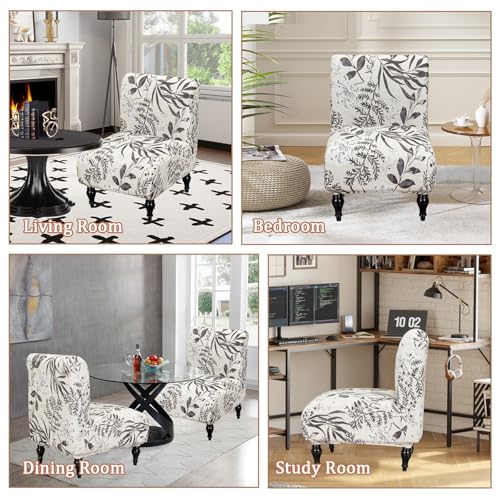 FUANGUI Armless Accent Chair Cover Slipcover, Stretch Spandex Chair Covers for Living Room Removable Washable for Armless Chair Furniture Protector - color: A3, size: 1pcs