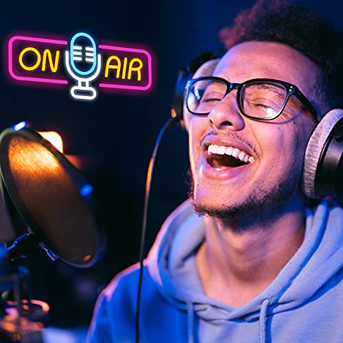 ATOLS On Air Neon Sign for Wall Decor, Battery or USB Powered On Air Led Light Sign, Recording Light Sign for Live Room, Game Room, Broadcasting Room, Music Studio, Bedroom,
