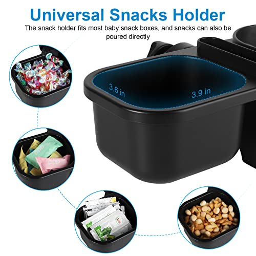 Accmor Stroller Cup Holder with Tray, Universal Cup Holder Tray for Uppababy Nuna Doona Strollers, Bottle Drinks Holder for Stroller, Wheelchair, Walker - style: Tray-3 in-1-Black