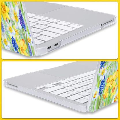 Case for 2026 MacBook Neo 13 Inch A18 Pro Chip Model A3404, Scratch-Resistant Hard Shell Case with Keyboard Cover, Screen Film, Silicone Dust Plugs & Webcam Cover, Yellow Floral & Butterfly - color: Yellow Floral & Butterfly