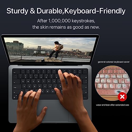 Soonjet Premium Keyboard Cover Protector, Ultra Thin Keyboard Skin for 2026 2025-2021 M5/M4/M3/M2/M1 Pro/Max MacBook Pro 14/16, M5-M2 MacBook Air 13/15, US ANSI Layout - color: Translucent Tinted