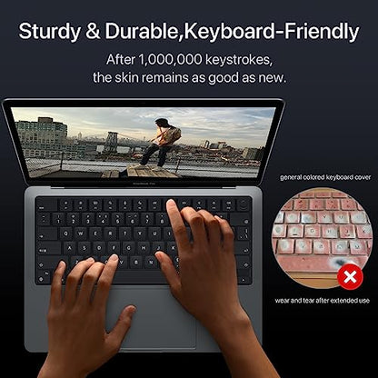 Soonjet Premium Keyboard Cover Protector, Ultra Thin Keyboard Skin for 2026 2025-2021 M5/M4/M3/M2/M1 Pro/Max MacBook Pro 14/16, M5-M2 MacBook Air 13/15, US ANSI Layout - color: Translucent Tinted