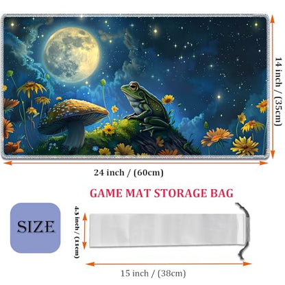 MTG Playmat, Smooth Surface Game Play Pad MTG TCG 24 x 14 inch with Storage Bag, Non-Slip Mouse Pad Card Fighting Game, Frog Mushroom - color: Frog Mushroom