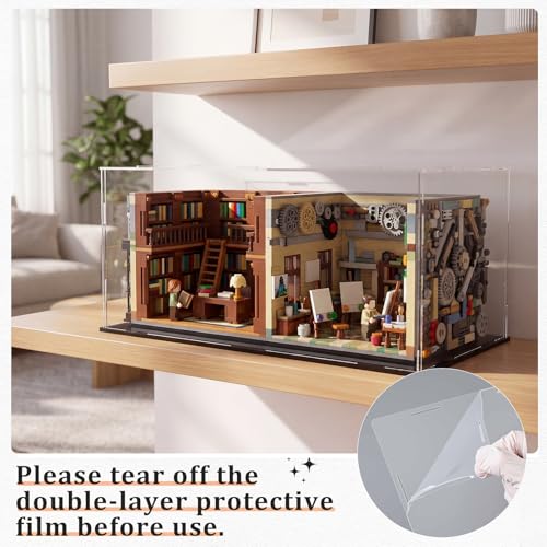 Yungyan 1 Pack Clear Self-Assembly Acrylic Display Case Transparent Dust Proof Protection Showcase for Figurine Collectibles Basketball Soccer Football Helmet (14 x 10 x 6 Inch) - size: 14 x 10 x 6 Inch