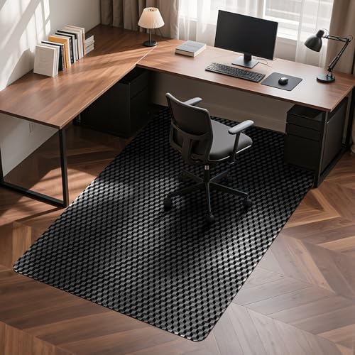 BesWin Office Chair Mat for Hard Floors, 48" x 60" Heavy Duty Large Computer Desk Chair Mats for Hardwood Floor, Anti-Slip Under Chair Floor Protector Mat for Home Office, Gaming - Black - size: 47"×59" (for Hard Floors)